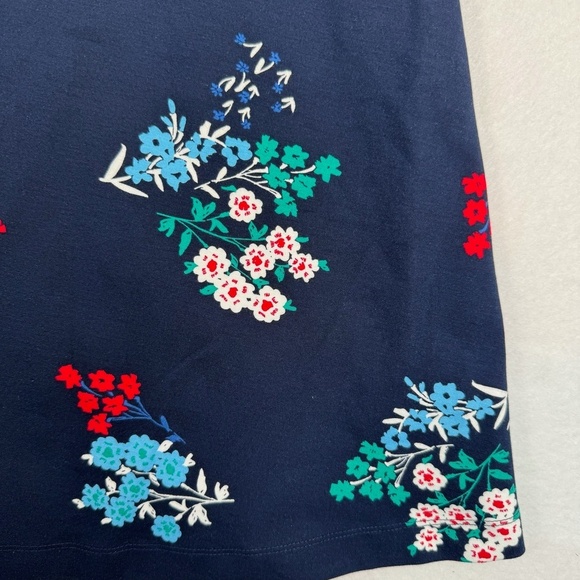 Draper James Floral Ponte Mini Dress Womens Sz S Navy Multi Color Sleeveless - Picture 11 of 11